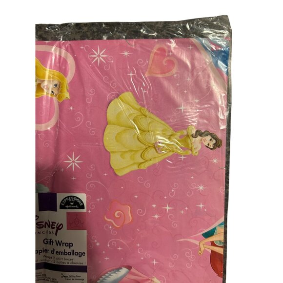 Vintage Disney Princess Pink Gift Wrap 20 Sq Ft x 2.5 Wrapping Paper Christmas b - Picture 2 of 4